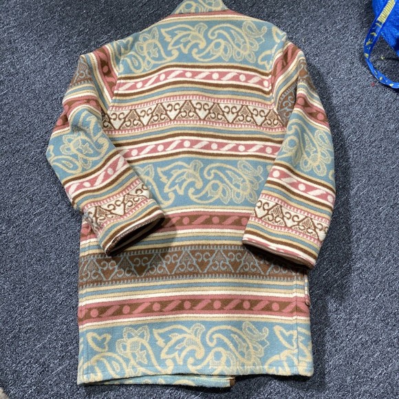 Gallery Size Medium Costa Rica Wool Blend Coat Unisex Aztec Print - Picture 5 of 5